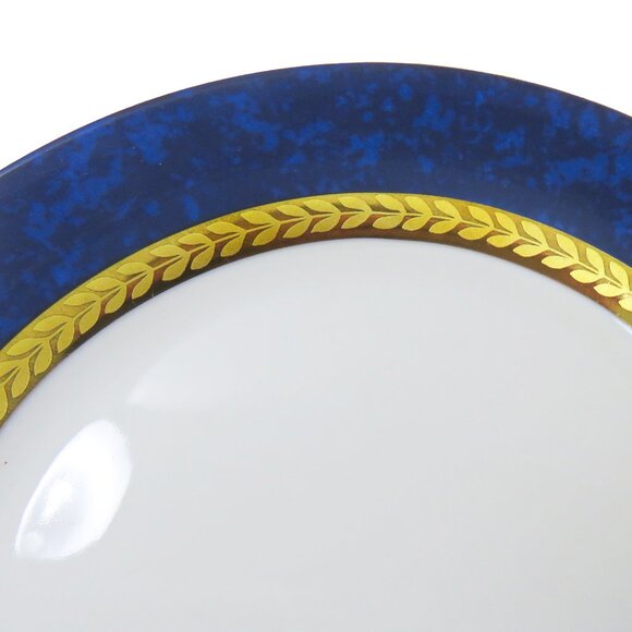 TWO (2) RETRONEU IMPERIAL COLLECTION '95 Blue 22K Gold Band 7.5" Salad Plates - Picture 8 of 8